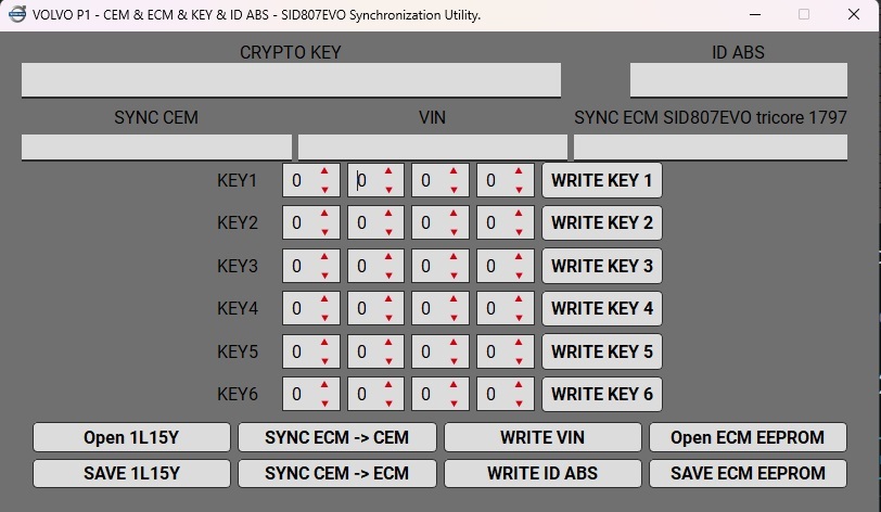 VOLVO P1 - CEM & ECM & KEY & ID ABS -- SID807EVO Synchronization Utility