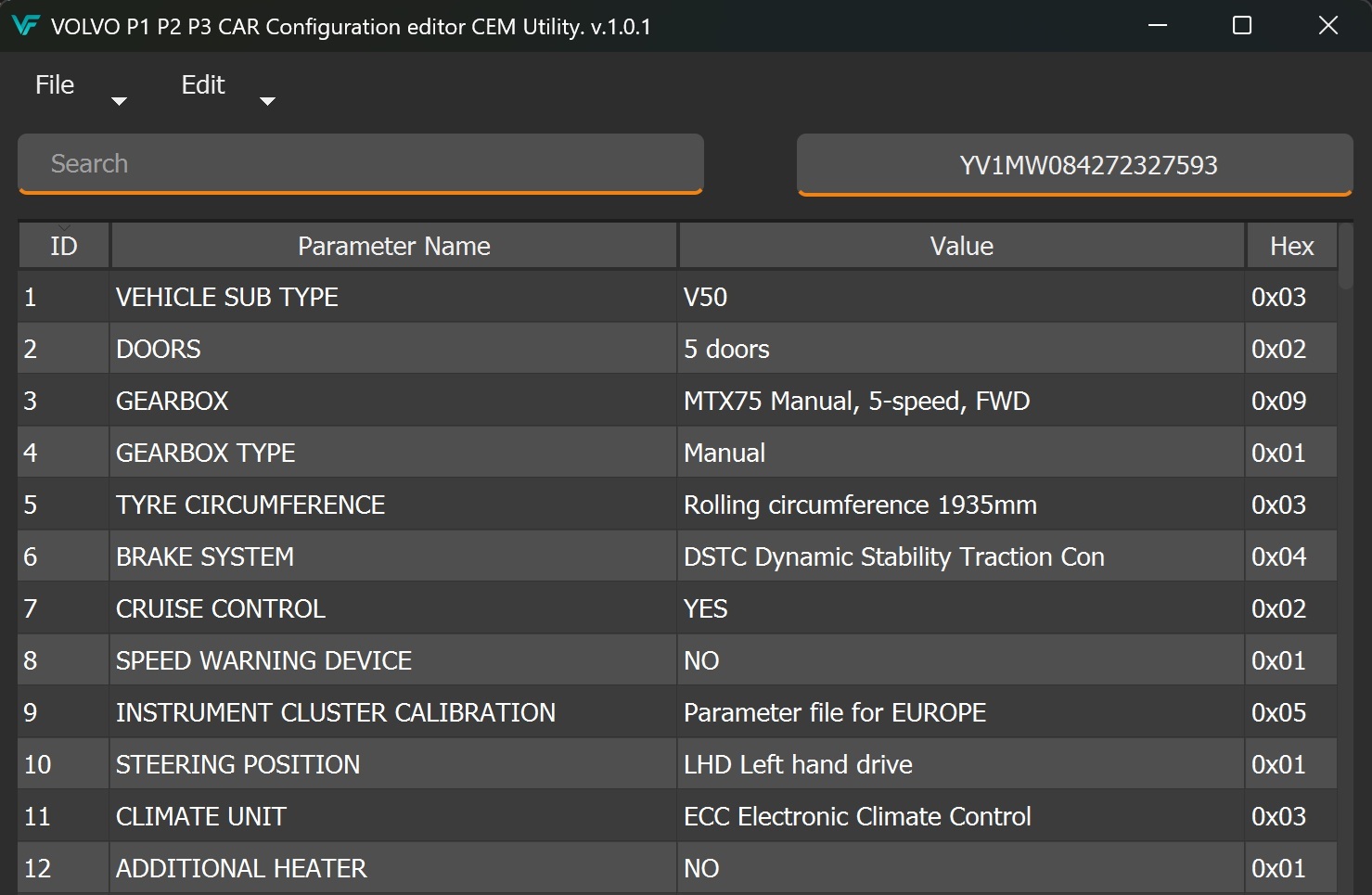 VOLVO P1 P2 P3 CAR Configuration editor CEM Utility